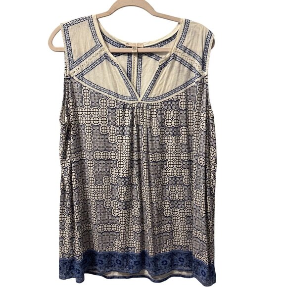 Eliane Rose Tops - Eliane Rose Blue & Multi Geometric Sleeveless top  1X blouse